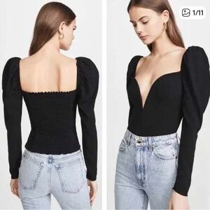 Reformation Black Roma Top